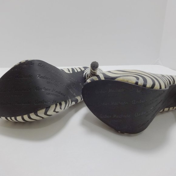 ANDRES MACHADO Zebra Pattern High Heels - Picture 11 of 14